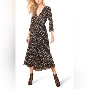 Reformation Jaz Wrap Midi Dress in Sierra - Sz Large